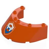 Windscreen Round, Sloped 6 x 8 x 2 with Coastguard Logo Print (Reddish Orange)