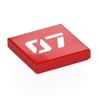 Tile 2 x 2 with Silver '07' Print (Red)