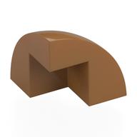 Brick Round Corner, Curved 2 x 2 x 1 2/3 Quarter Dome with 1 Cutout (Medium Nougat)