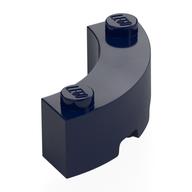 Brick Round Corner 3 x 3 Macaroni with 2 Studs (Dark Blue)
