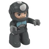 Duplo Figure Rhino, White Horn, Light Nougat Face, Armour Plating Print (Pearl Titanium)