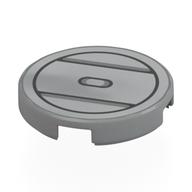 Tile Round 2 x 2 with Black Circle, Lines Print (Light Bluish Gray)
