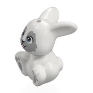 Animal, Bunny, Sitting with Light Bluish Grey Face, Eyes, Paws Print (White)