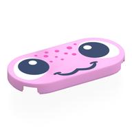 Tile Round 2 x 4 with Face, Dark Pink Spots Print (Bright Pink)