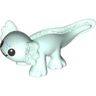 Animal, Axolotl with Opal Trans-Blue Tail, Ears Pattern, Face Print (Light Aqua)