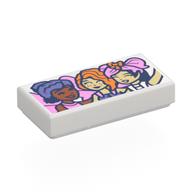 Tile 1 x 2 with Photo of Aliya, Autumn, Liann Print (White)