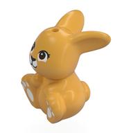 Animal, Bunny, Sitting with Dark Brown Eyes, White Nose, Paws Print (Ochre Yellow)