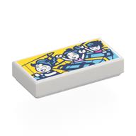 Tile 1 x 2 with Photo of Liann, Autumn, Leo on Roller Coaster Print (White)