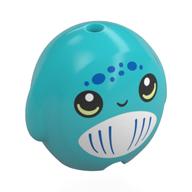 Pillow Plush Toy with Narwhal, White Chest, Dark Blue Dots Print (Medium Azure)