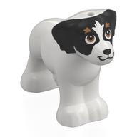 Animal, Dog Labrador with Black Head, Brown Eyebrows Print (White)