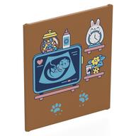 Glass for Frame 1 x 6 x 6 with Shelves, Sonogram, Bunny Clock, Jars, Flowers Print (Medium Nougat)