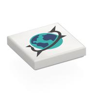 Tile 2 x 2 with Arctic Explorers Symbol Print (White)