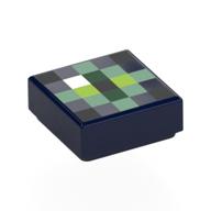 Tile 1 x 1 with Pixelated Eye of Ender Print (Dark Blue)
