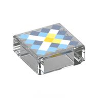 Tile 1 x 1 with Pixelated Nether Star Print (Trans-Clear)