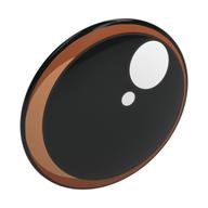 Shield Round Bowed with Eye, Reddish Brown Iris, White Pupils Print (Black)