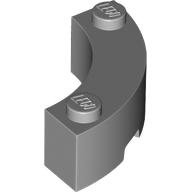 Brick Round Corner 3 x 3 Macaroni with 2 Studs (Light Bluish Gray)