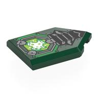 Tile Special 2 x 3 Pentagonal with Lime/Green Reactor, Black/silver Spine Print (Dark Green)