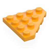 Wedge Plate 4 x 4 Cut Corner (Bright Light Orange)