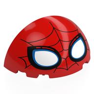 Dome 6 x 3 x 3 Half with Dark Blue Webbings, White/Blue Spider-Man Eyes Print (Red)
