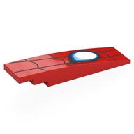 Brick Curved 8 x 2 No Studs with Black Webbing, White Spider Eye Print (Red)
