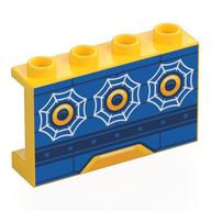 Panel 1 x 4 x 2 with Blue Boat Side, Yellow Port Holes, White Webbings Print (Yellow)