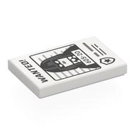Tile 2 x 3 with Wanted Poster, 'WANTED', '605-20', Woman Print (White)