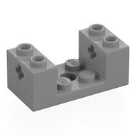 Brick Special 2 x 4 x 1 1/3 with Axle Holes and 2 x 2 Recessed and Hole (Light Bluish Gray)