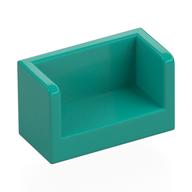 Panel 1 x 2 x 1 with Rounded Corners and 2 Sides (Dark Turquoise)