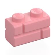 Brick Special 1 x 2 with Masonry Brick Profile (Warm Pink)