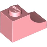 Brick Curved 2 x 1 with Inverted Cutout (Warm Pink)