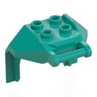 Plate Special, 2 x 2 Studs and Handle, Closed Ends (Mech Chest Plate / Armor) (Dark Turquoise)