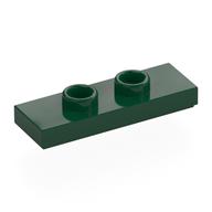 Plate Special 1 x 3 with 2 Studs with Groove and Inside Stud Holder (Jumper) (Dark Green)