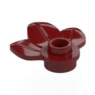 Plant, Plate 1 x 1 Round with 3 Leaves (Dark Red)
