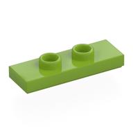 Plate Special 1 x 3 with 2 Studs with Groove and Inside Stud Holder (Jumper) (Lime)