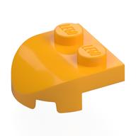 Brick Wedged, Rounded 2 x 2 with Curved Front, 2 Studs (Bright Light Orange)