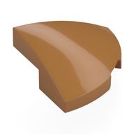 Brick Round Corner, Curved 2 x 2 x 2/3 Quarter Circle With 1 x 1 Bottom Cutout (Medium Nougat)