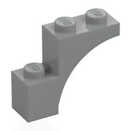 Brick Arch 1 x 3 x 2, Straight End (Light Bluish Gray)