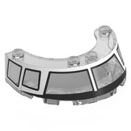 Windscreen 4 x 6 x 1 Round with Black/White Cockpit Frame Print (Trans-Clear)