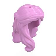 Hair Long, Wavy with Lock on Side (Bright Pink)