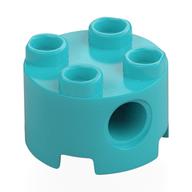 Brick Round 2 x 2, Pin Holes (Medium Azure)