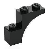 Brick Arch 1 x 3 x 2, Straight End (Black)