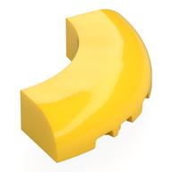 Brick Round Corner 5 x 5 x 1 Curved, Bottom Cut Outs, No Studs, 9 Bottom Tubes (Yellow)