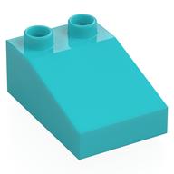 Duplo Brick 3 x 2 Slope 33° (Medium Azure)