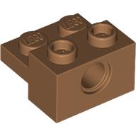 Technic Brick Special 1 x 2 with Pin Hole and 1 x 2 Plate (Medium Nougat)