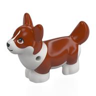 Animal, Dog, Corgi with Partially Dark Orange Fur Print (White)