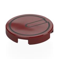 Tile Round 2 x 2 with Black Hinge/Hatch Print (Dark Red)