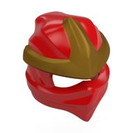 Wrap with Forehead Ridge with Gold 3 Point Emblem, Bow in Back Pattern (Red)