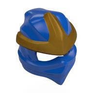 Wrap with Forehead Ridge with Gold 3 Point Emblem, Bow in Back Pattern (Blue)