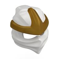 Wrap with Forehead Ridge with Gold 3 Point Emblem, Bow in Back Pattern (White)