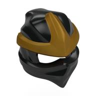 Wrap with Forehead Ridge with Gold 3 Point Emblem, Bow in Back Pattern (Black)